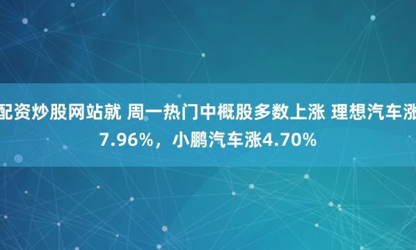 配资炒股网站就 周一热门中概股多数上涨 理想汽车涨7.96%，小鹏汽车涨4.70%